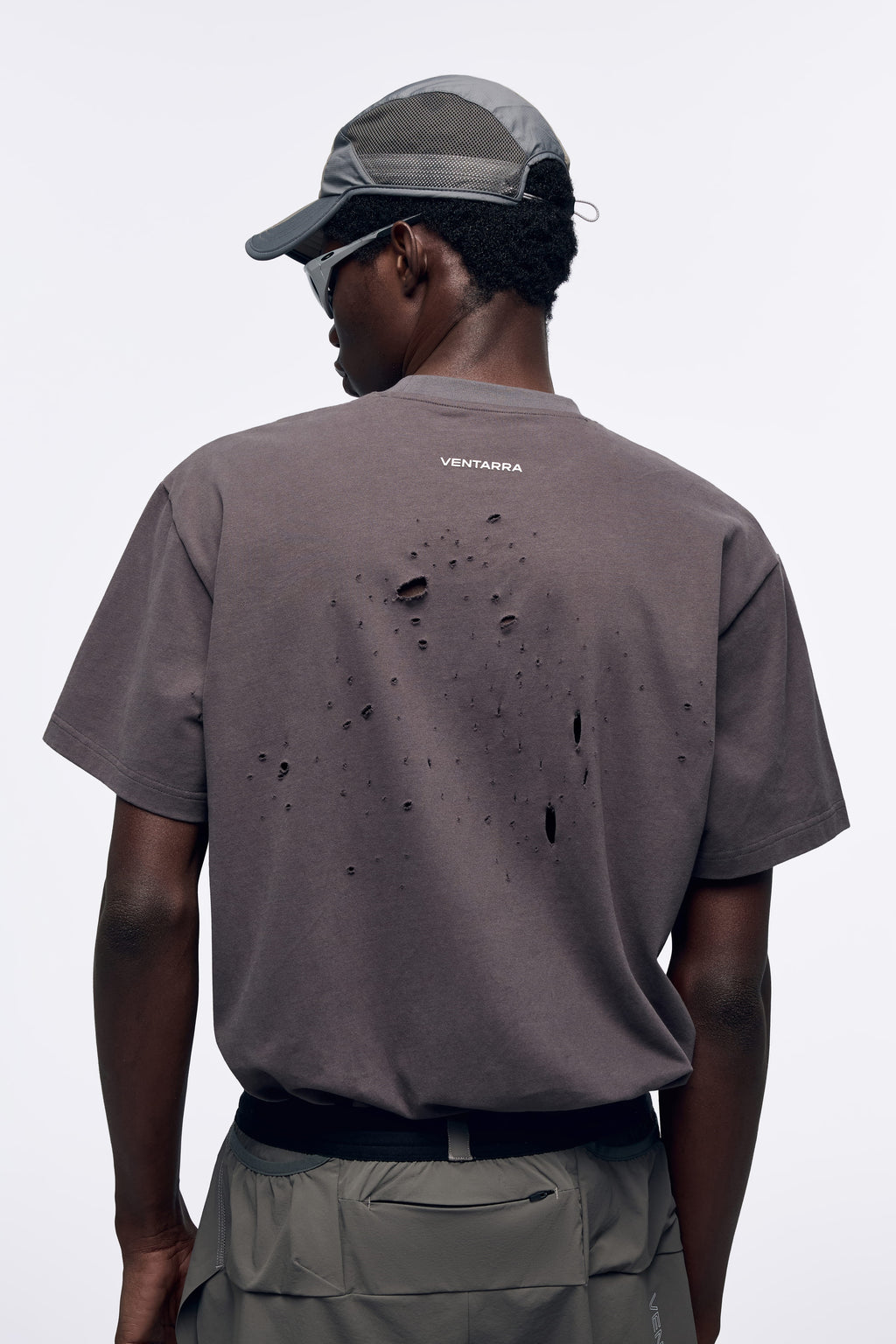 Ventarra Unisex Hardcore T-Shirt – Logo Cutout Ventilation Streetwear Tee for Running & Daily Wear