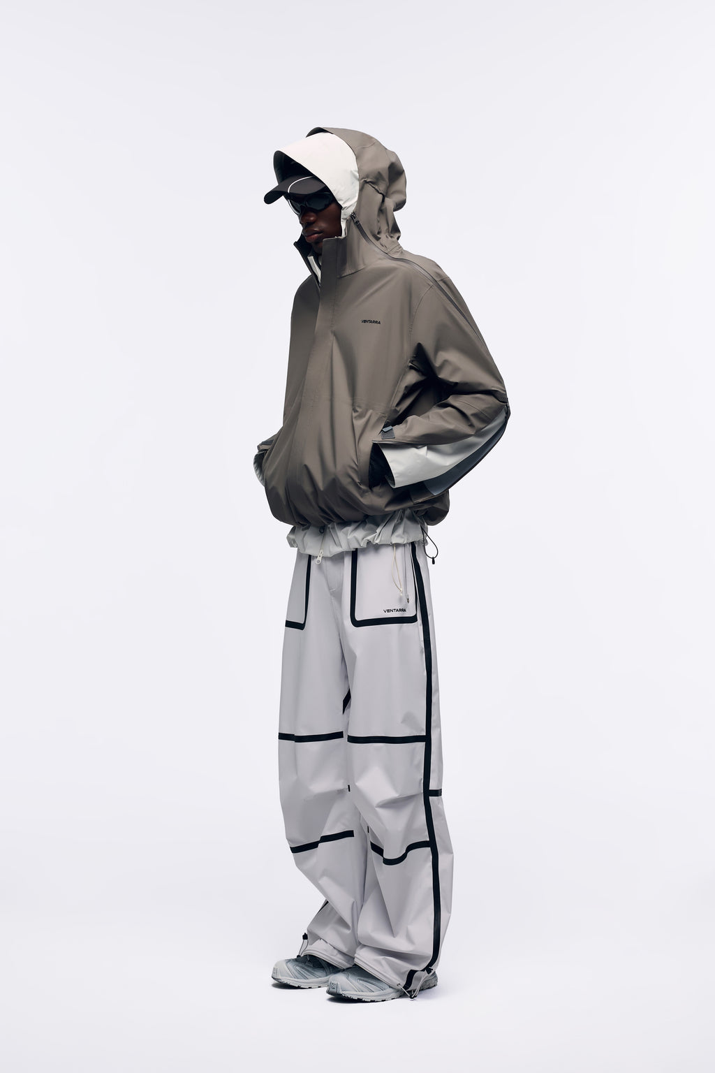 Ventarra Unisex Side-Zip Hooded Shell Jacket | Waterproof Minimalist Trail Jacket