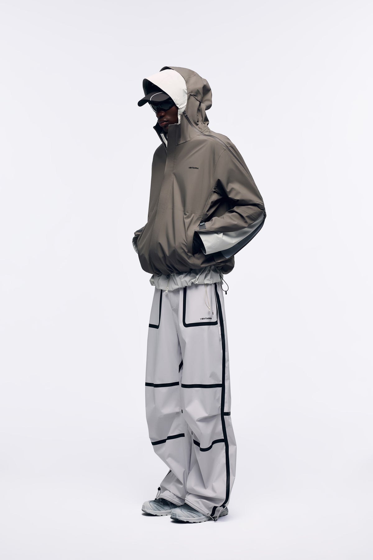 Ventarra Unisex Side-Zip Hooded Shell Jacket | Waterproof Minimalist Trail Jacket