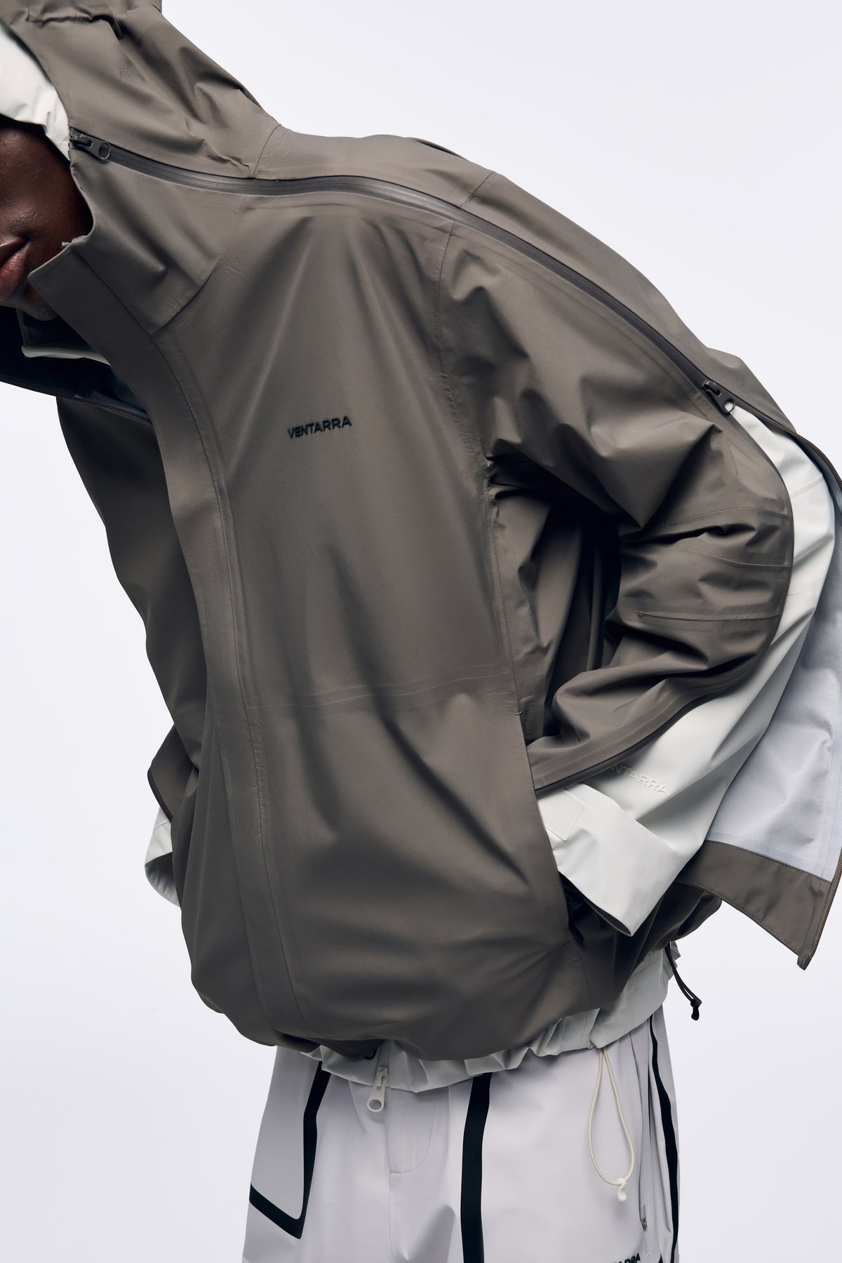 Ventarra Unisex Side-Zip Hooded Shell Jacket | Waterproof Minimalist Trail Jacket