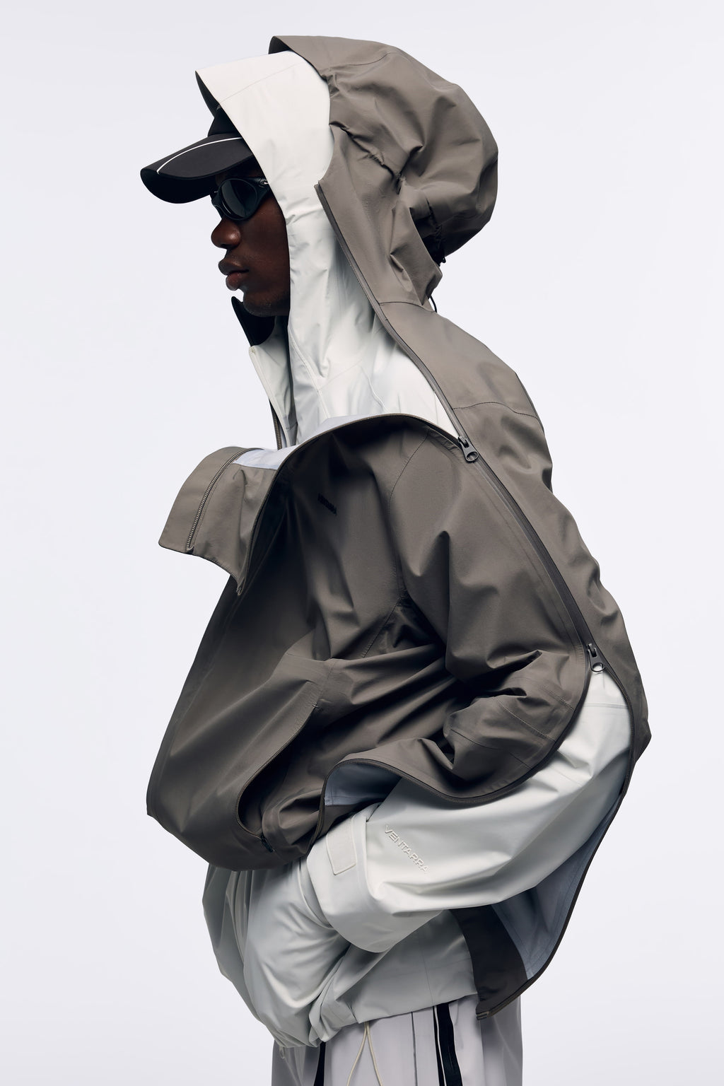 Ventarra Unisex Side-Zip Hooded Shell Jacket | Waterproof Minimalist Trail Jacket