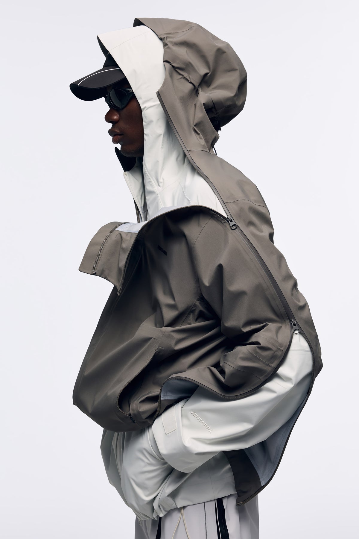 Ventarra Unisex Side-Zip Hooded Shell Jacket | Waterproof Minimalist Trail Jacket