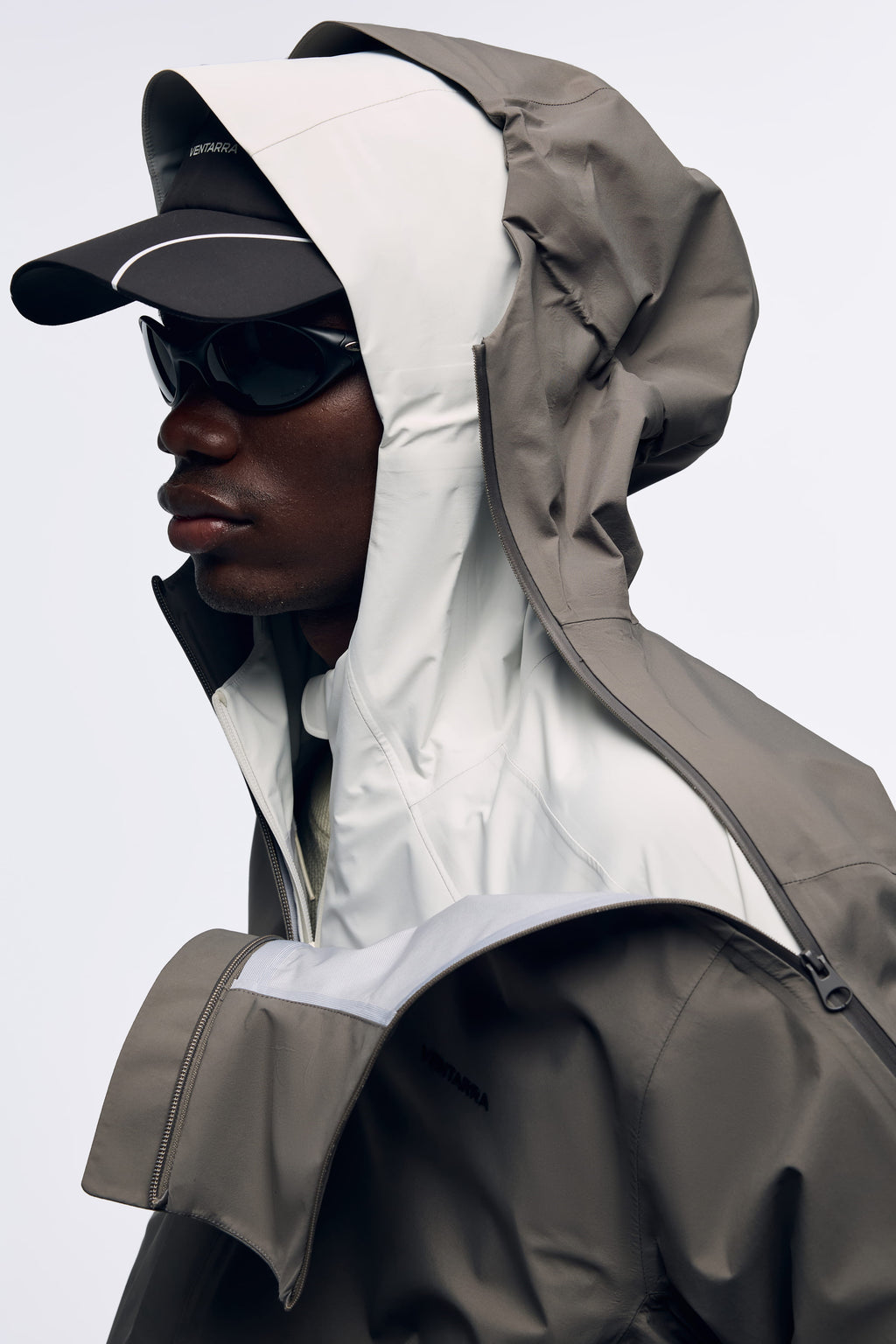 Ventarra Unisex Side-Zip Hooded Shell Jacket | Waterproof Minimalist Trail Jacket