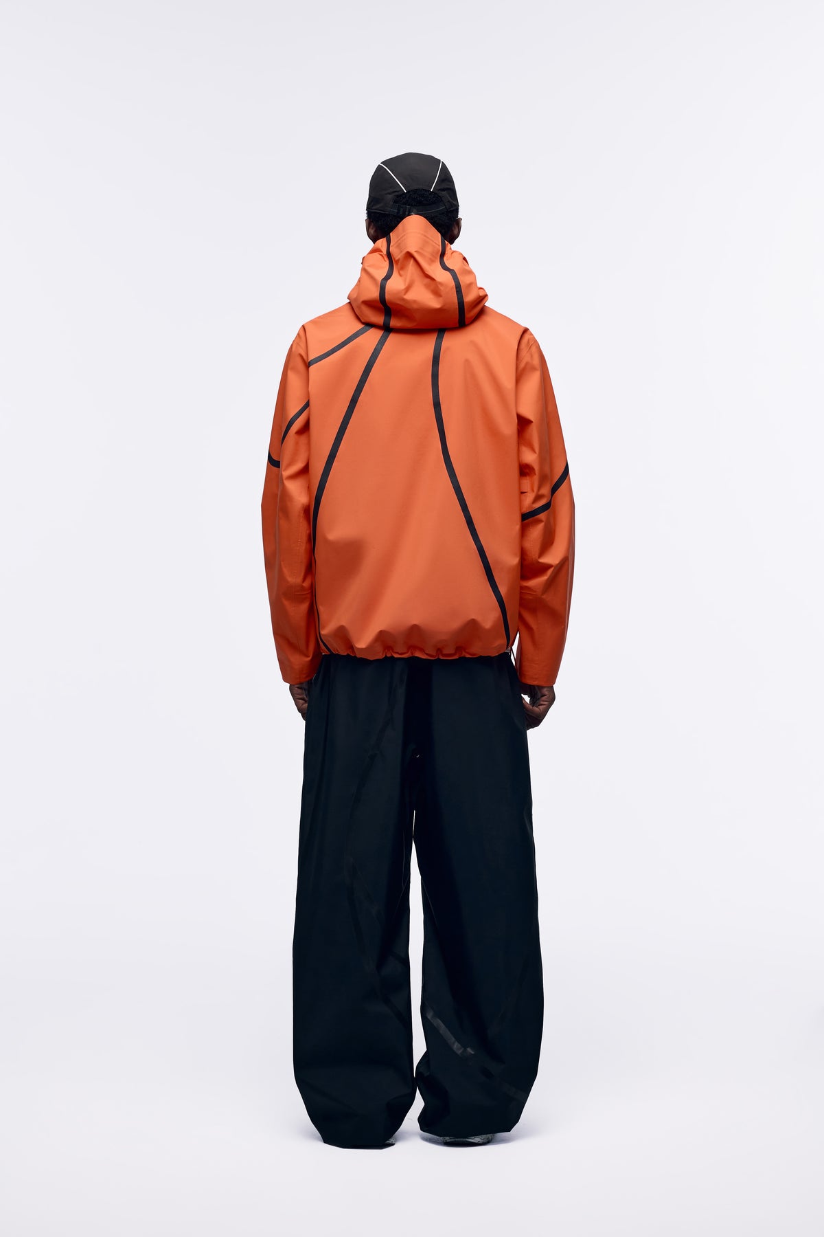 Ventarra Unisex Hooded Shell Jacket | Asymmetric Tape-Stripe Waterproof Jacket