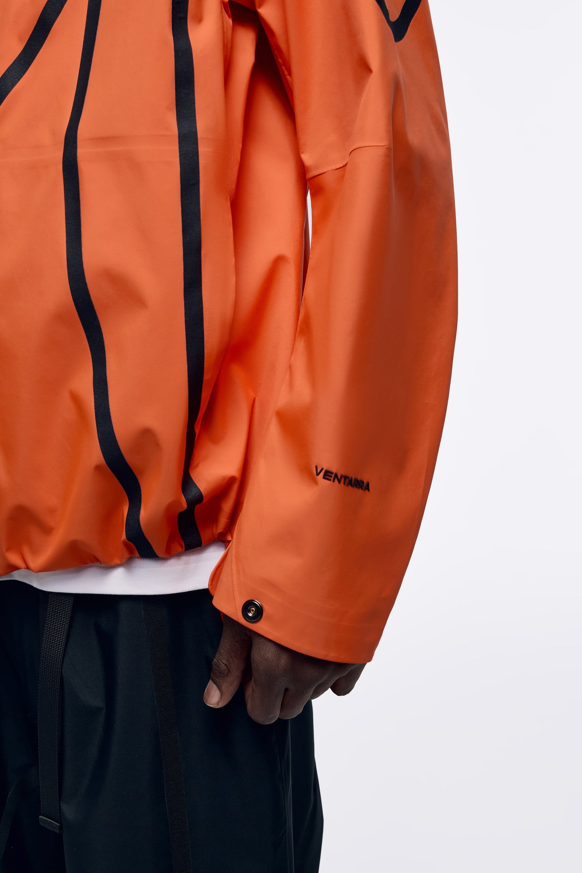 Ventarra Unisex Hooded Shell Jacket | Asymmetric Tape-Stripe Waterproof Jacket