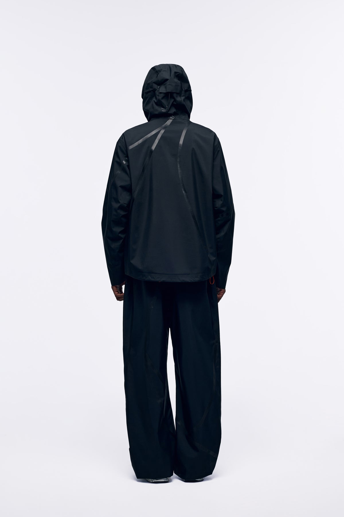Ventarra Unisex Hooded Shell Jacket | Asymmetric Tape-Stripe Waterproof Jacket
