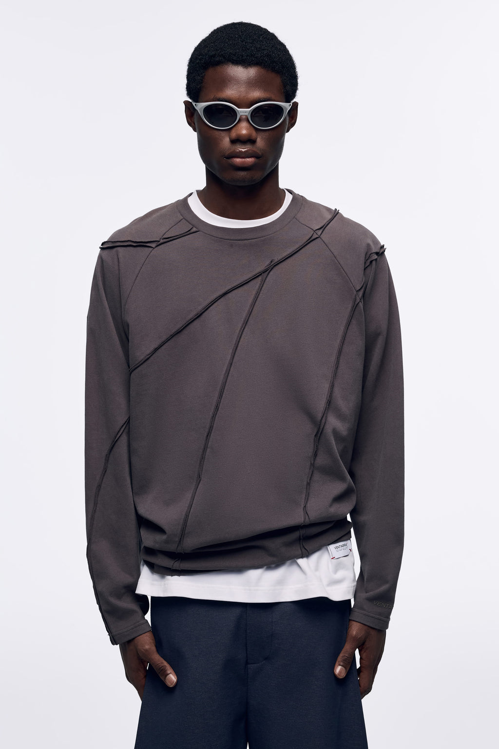 Ventarra Men's Deconstructed Long-Sleeve Top | Raw Seam Streetwear