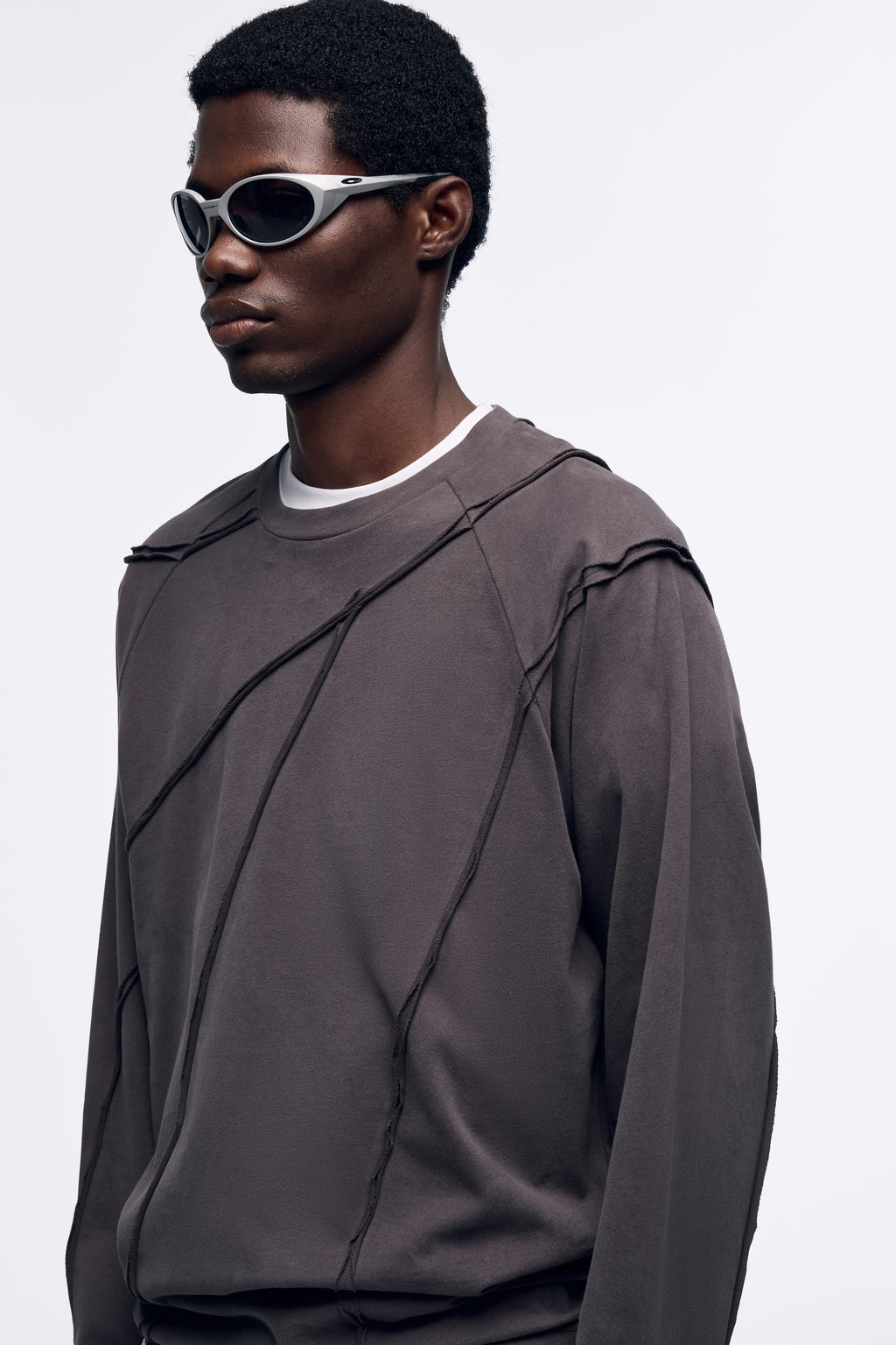 Ventarra Men's Deconstructed Long-Sleeve Top | Raw Seam Streetwear