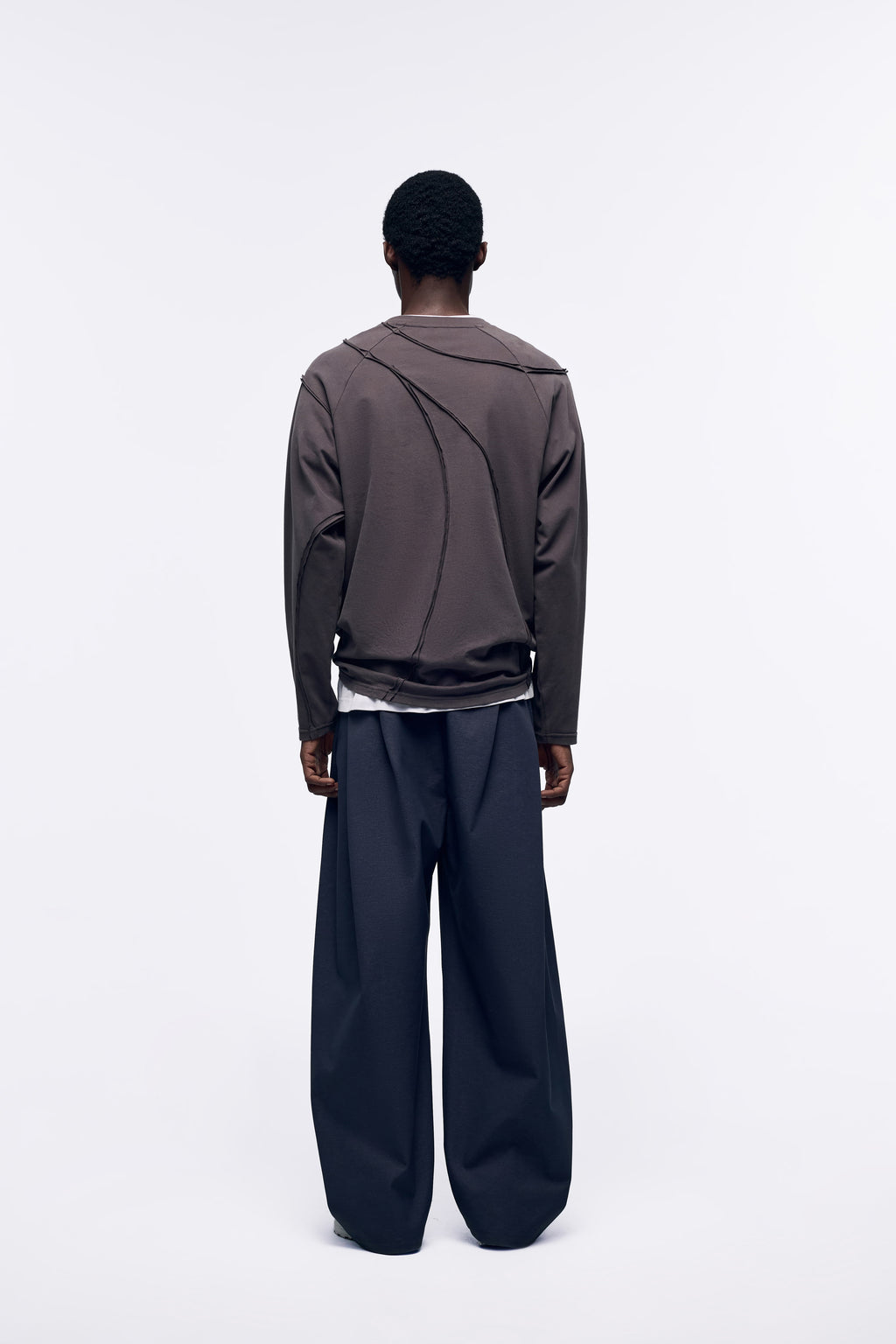 Ventarra Men's Deconstructed Long-Sleeve Top | Raw Seam Streetwear