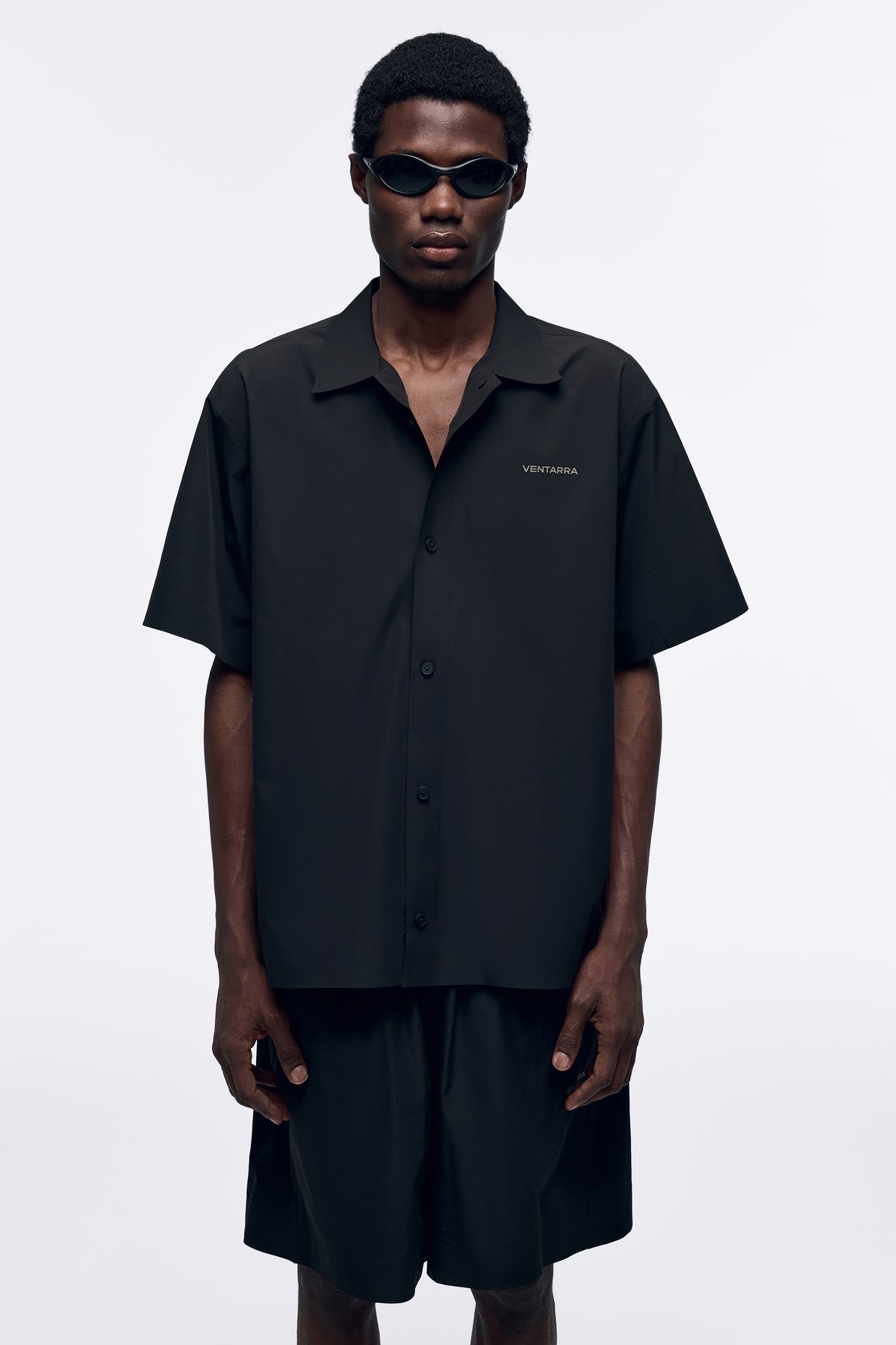 Ventarra Men's Panelled Seamless Bonded Collared Shirt | 3D Cut Urban Short-Sleeve Top