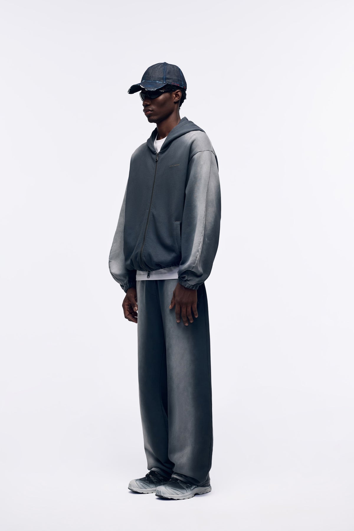 Ventarra Unisex Washed Oversized Sweat Jacket | Vintage Heavyweight Hoodie