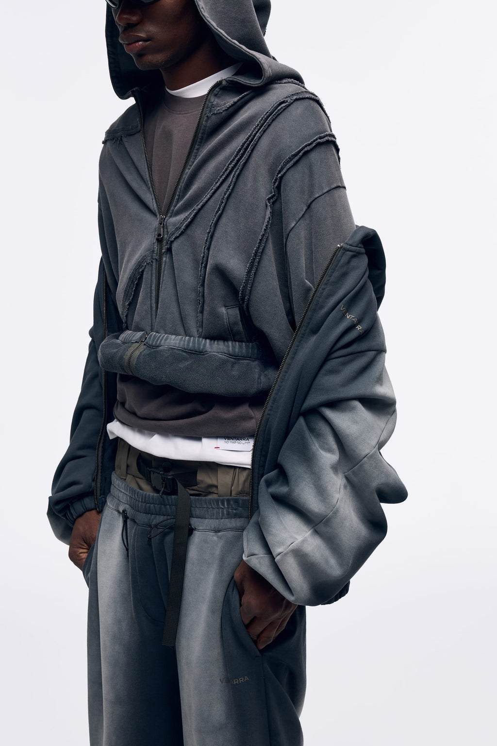 Ventarra Unisex Washed Oversized Sweat Jacket | Vintage Heavyweight Hoodie