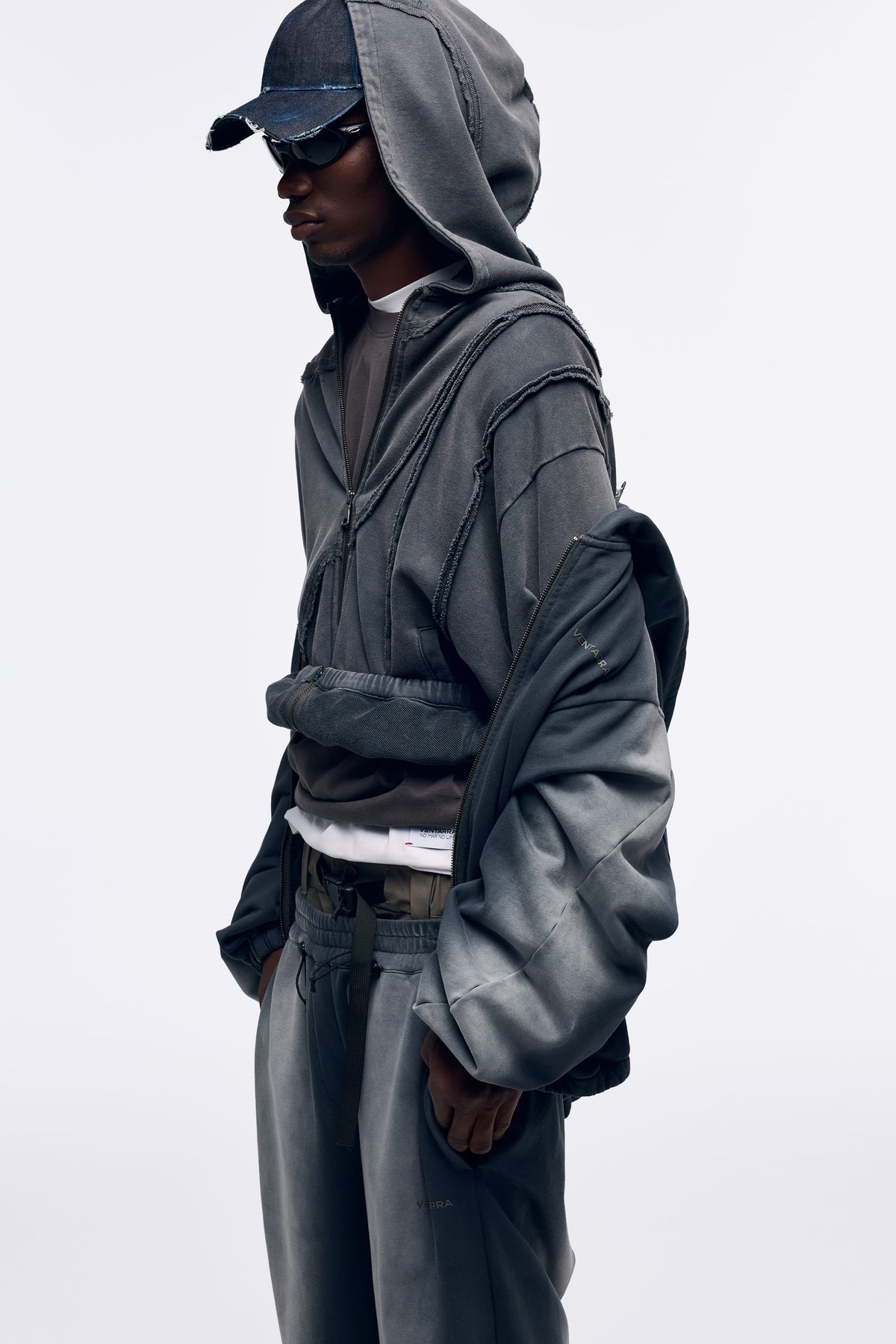 Ventarra Unisex Washed Oversized Sweat Jacket | Vintage Heavyweight Hoodie