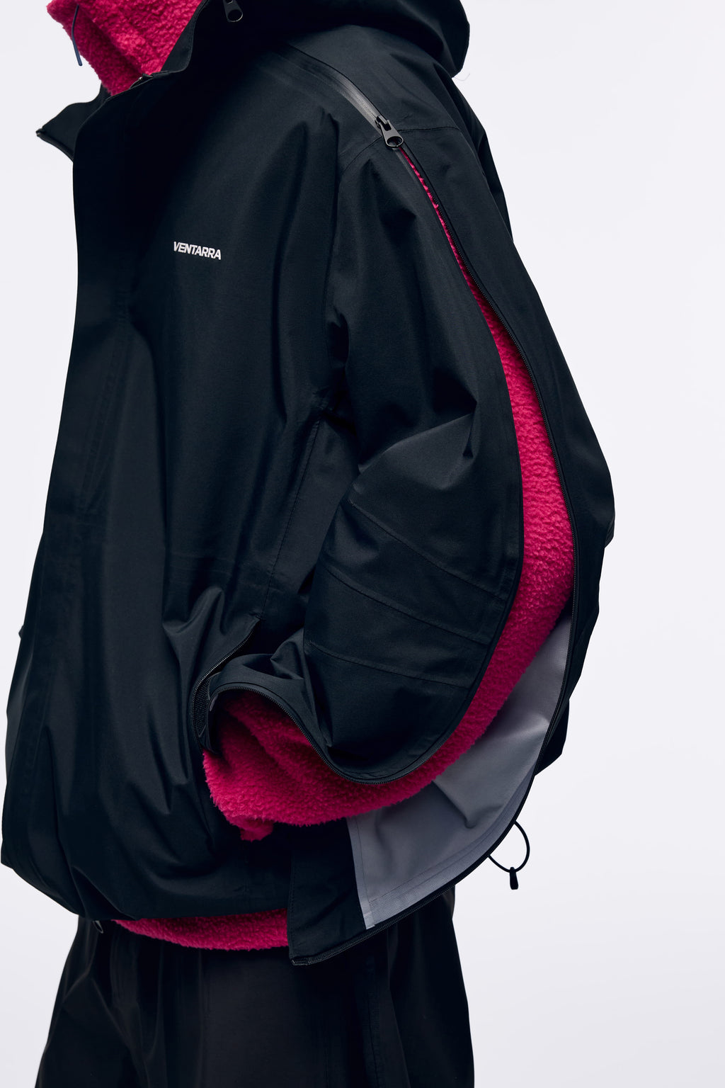 Ventarra Unisex Side-Zip Hooded Shell Jacket | Waterproof Minimalist Trail Jacket