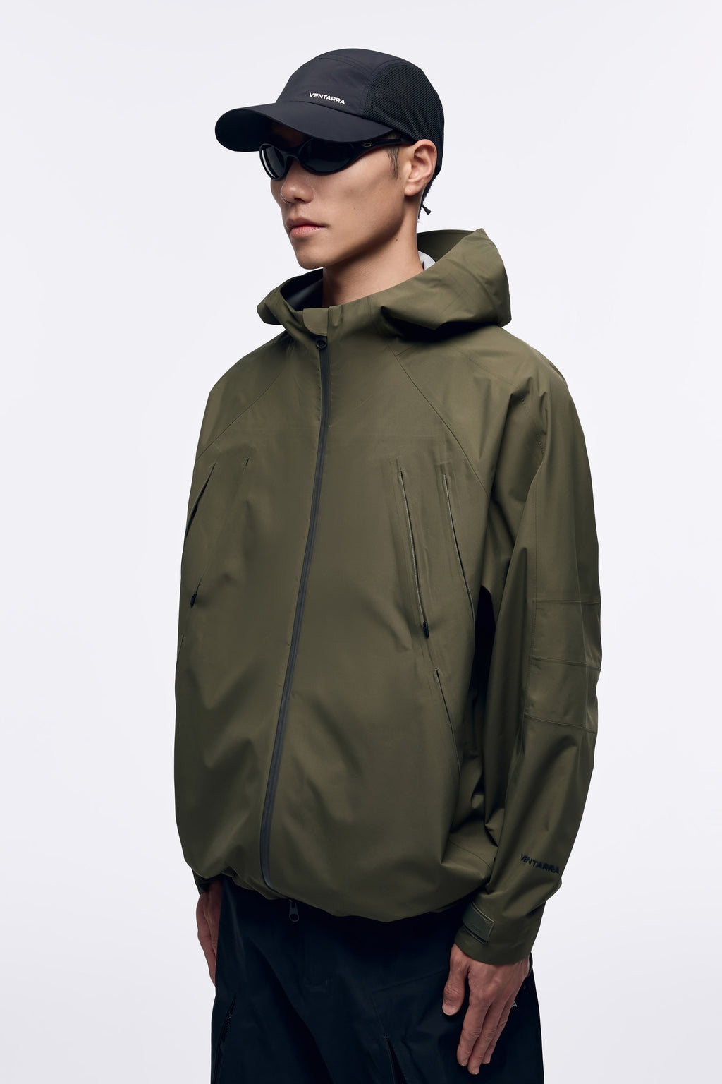 Ventarra Unisex Multi Hidden-Pocket Hooded Shell Jacket | 6-Compartment Waterproof Trail Jacket