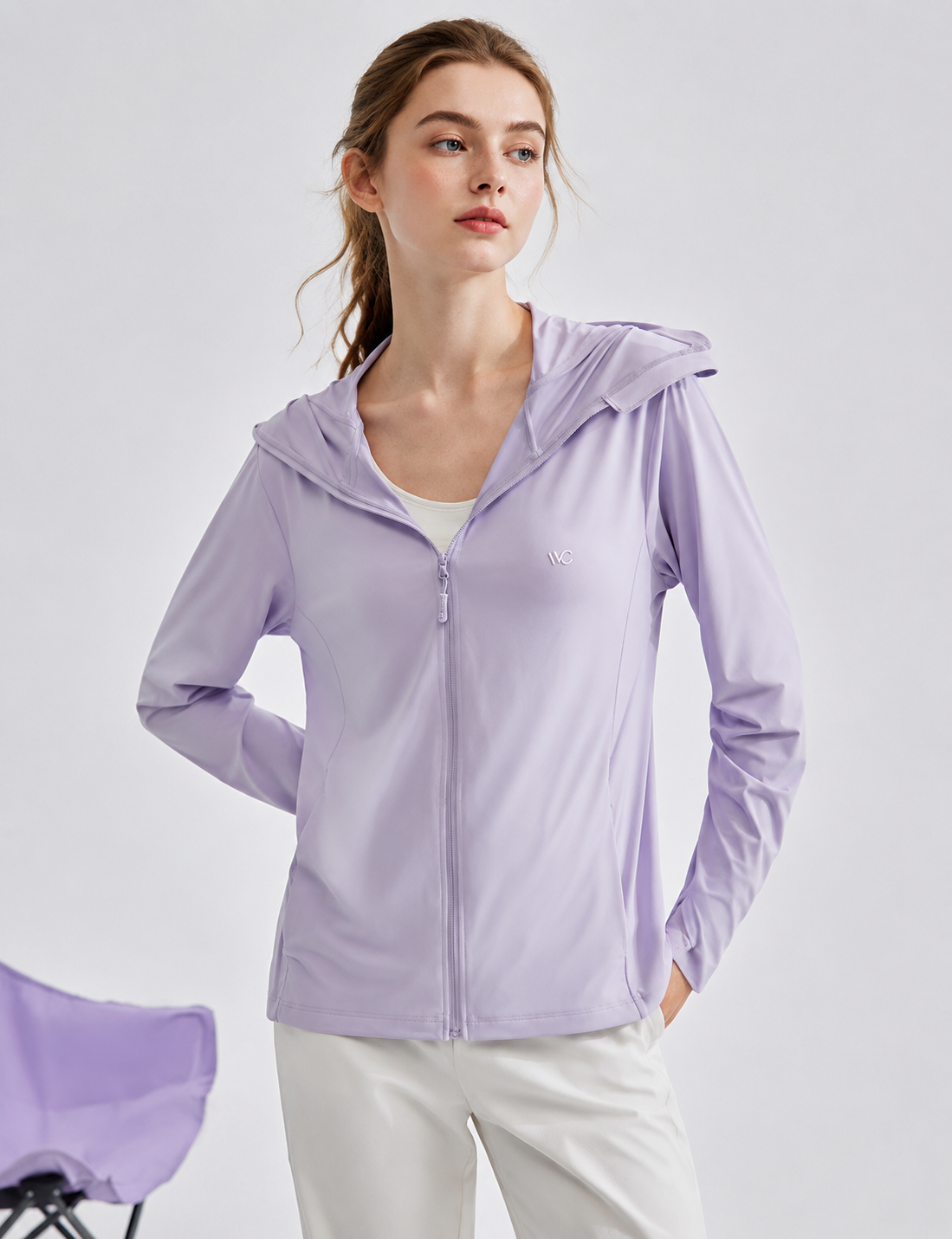 Women’s Lightweight Hooded Sun Protection Jacket – Minimalist Athleisure UV Cover-Up