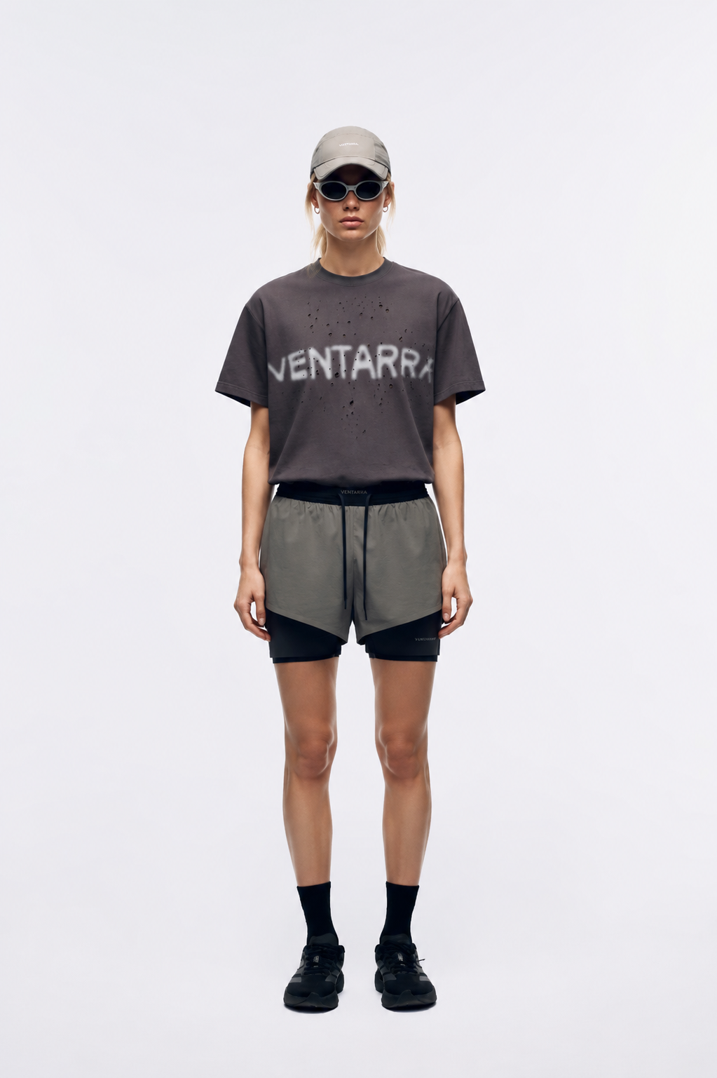 Ventarra Unisex Hardcore T-Shirt – Logo Cutout Ventilation Streetwear Tee for Running & Daily Wear