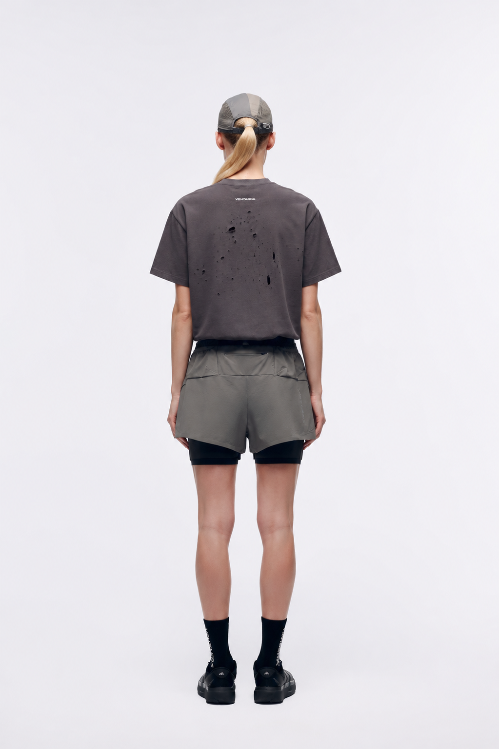 Ventarra Unisex Hardcore T-Shirt – Logo Cutout Ventilation Streetwear Tee for Running & Daily Wear
