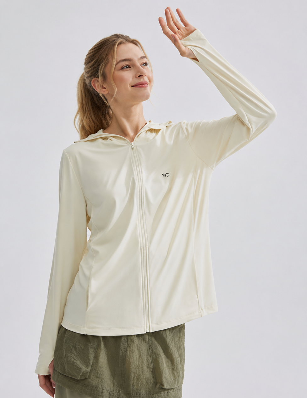Women’s Lightweight Hooded Sun Protection Jacket – Minimalist Athleisure UV Cover-Up