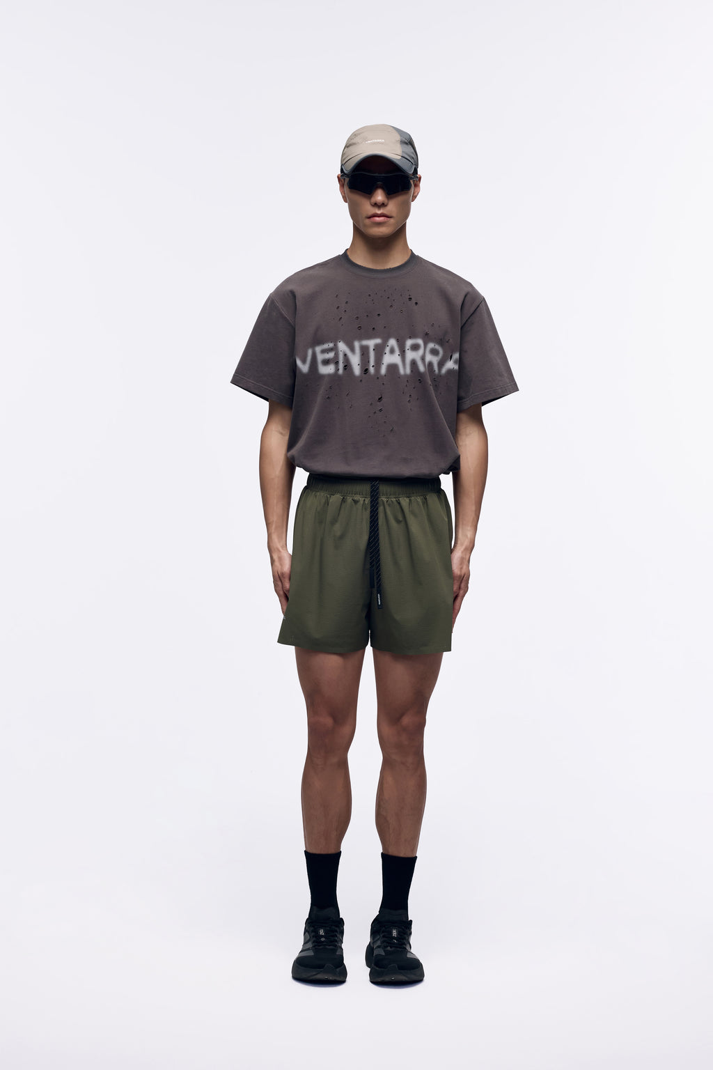 Ventarra Unisex Hardcore T-Shirt – Logo Cutout Ventilation Streetwear Tee for Running & Daily Wear