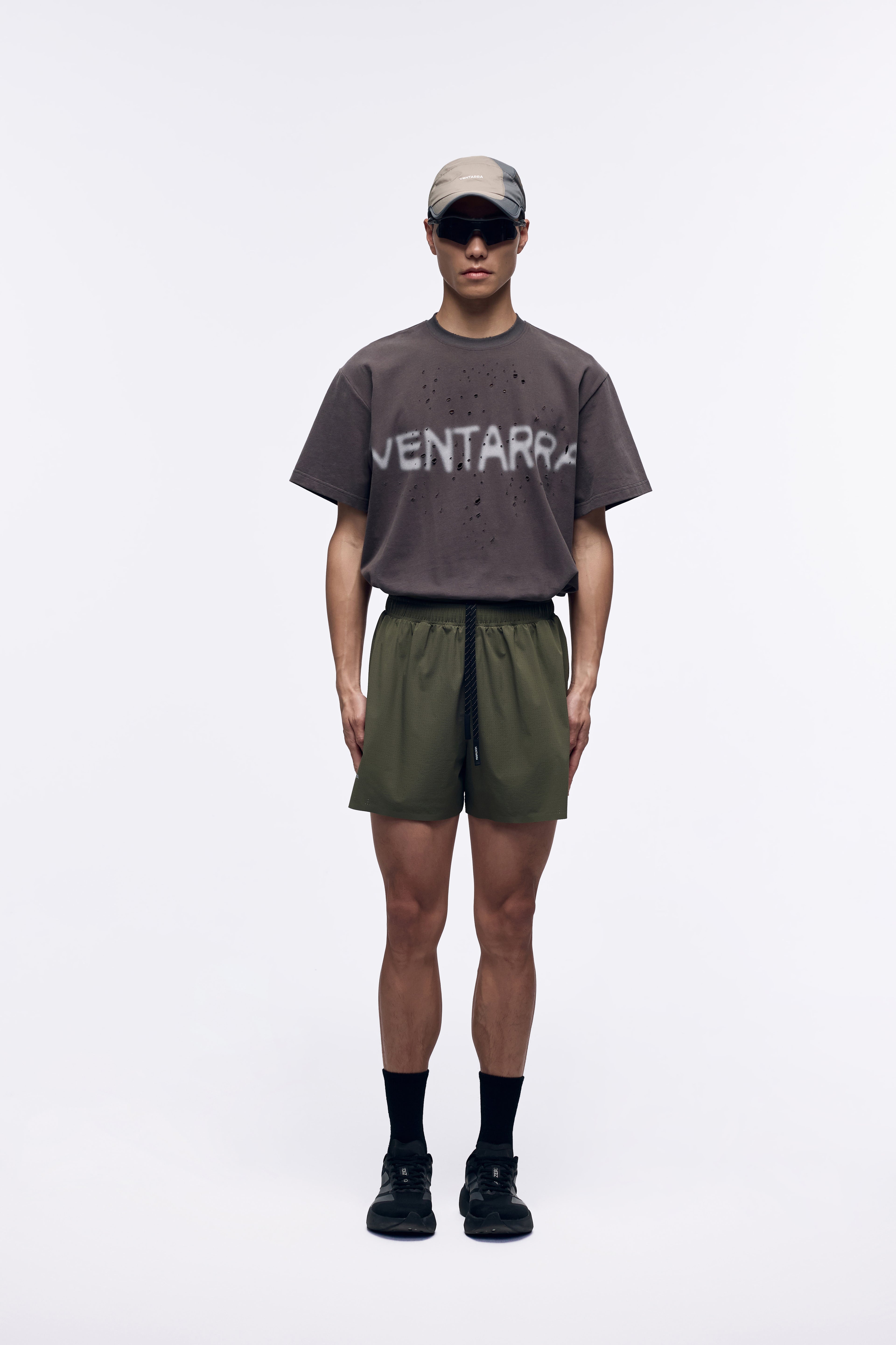Ventarra Unisex Hardcore T-Shirt – Logo Cutout Ventilation Streetwear Tee for Running & Daily Wear