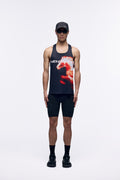 Ventarra Men's Laser Print Running Vest – Flame & Street Art Design, Seam-Sealed Trail Tank