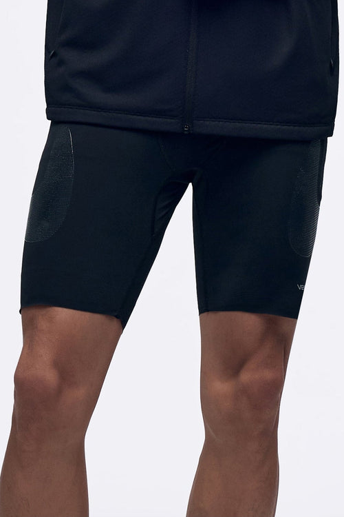 Ventarra Men's Compression Running Tights – Silicone Grip, Dual Pocket, Flat-Seam Trail Tights