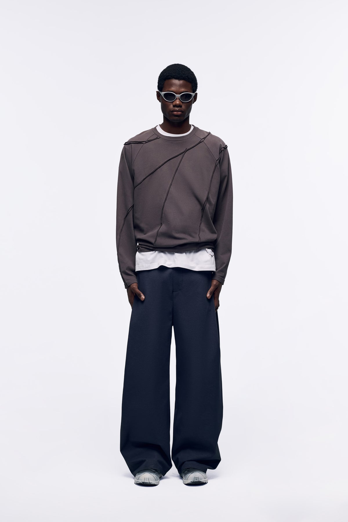 Ventarra Men's Deconstructed Long-Sleeve Top | Raw Seam Streetwear