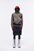 Ventarra unisex bonded jacket in Stone Gray — front view, seam-sealed windbreaker with hidden hood and diagonal zipper

