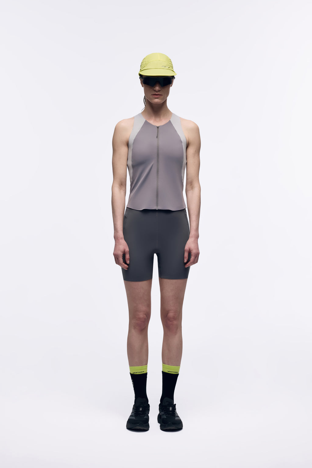 Ventarra Women's Back-Zip Sports Tank – Windshell Storage, Reflective & Streamlined Running Top
