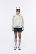 Ventarra women's bonded jacket in Midnight Gray — oversized waterproof windbreaker with fully taped seams, relaxed fit